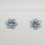 aquamarine and diamond studs