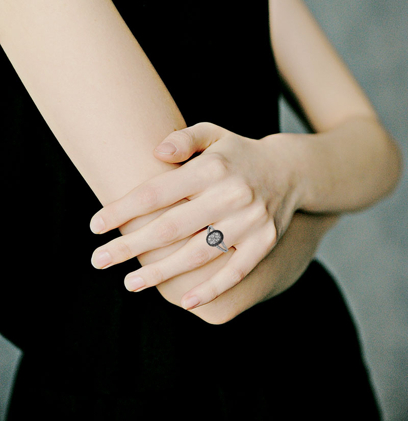engagement ring black hand