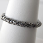 sterling silver black plated cable ring