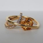 yellow gold contemporary citrine and diamond ring