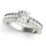 diamond accented engagement ring