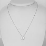 white gold diamond cluster necklace