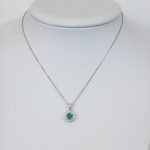 white gold emerald and diamond necklace