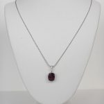 white gold garnet and diamond necklace