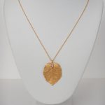 yellow gold diamond leaf necklace
