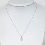 white gold diamond initial necklace