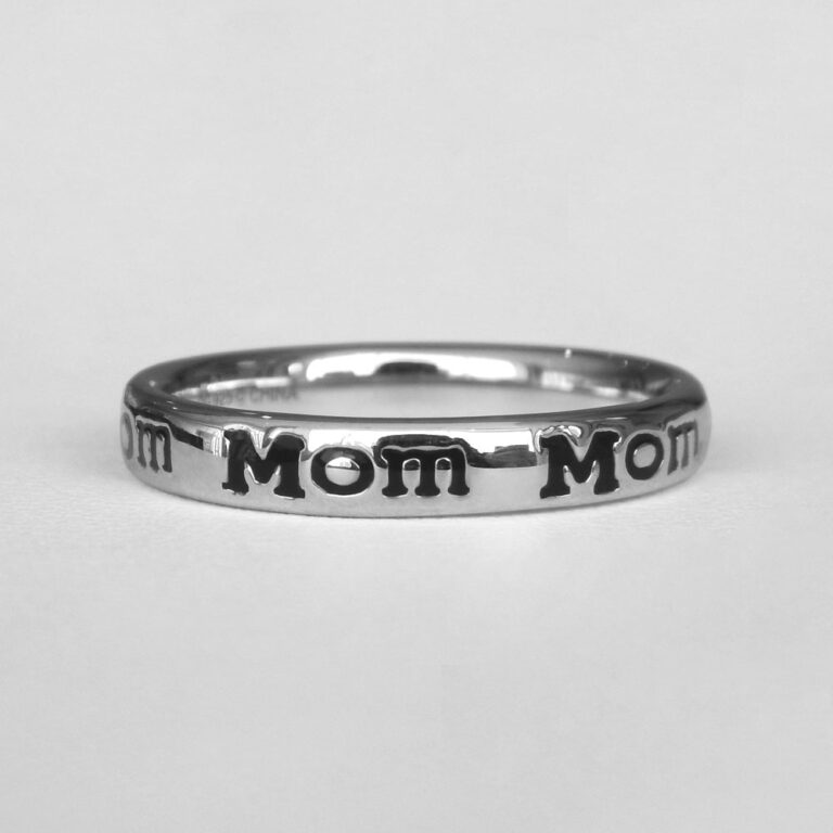 sterling silver mom ring