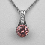 white gold pink zircon and diamond pendant