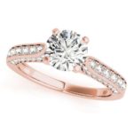 rose gold channel set diamond engagement ring