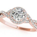 rose gold split shank diamond engagement ring