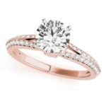 rose gold split shank diamond engagement ring