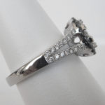 side view of white gold diamond ring