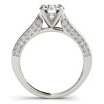 side view of channel set diamond engagement ring