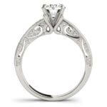 side view of diamond accented engagement ring