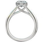 side view of solitaire engagement ring