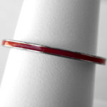sterling silver red enamel band