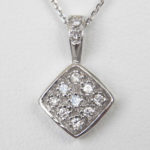 white gold diamond cluster pendant