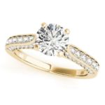 yellow gold channel set diamond engagement ring