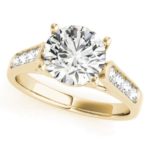 yellow gold channel set engagement ring
