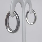 side view of sterling silver hinged huggie earrings