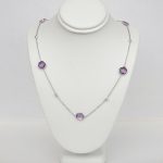 amethyst and white gold ball station necklace