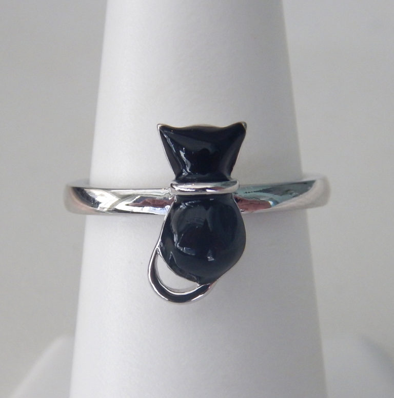 sterling silver cat ring
