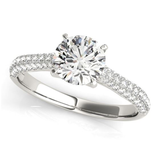 white gold diamond accented engagement ring
