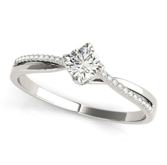 white gold twisted shank diamond engagement ring