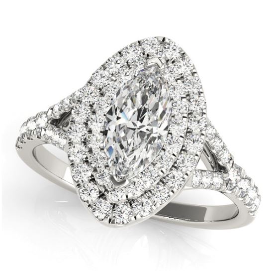 white gold double halo marquise diamond engagement ring