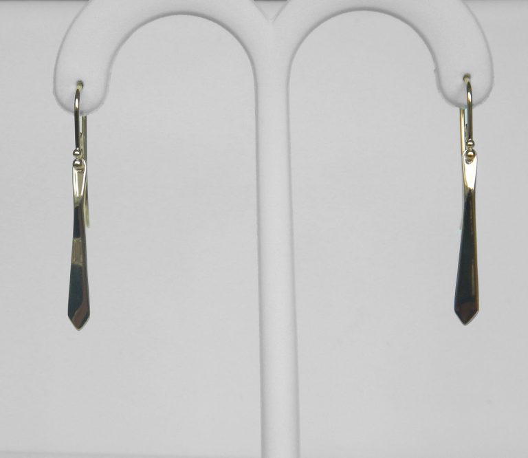 yellow gold tapered dangle earrings