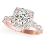 rose gold square halo engagement ring