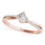 rose gold twisted shank diamond engagement ring