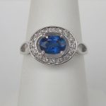 white gold sapphire and diamond halo ring