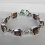 sterling silver smokey quartz bracelet