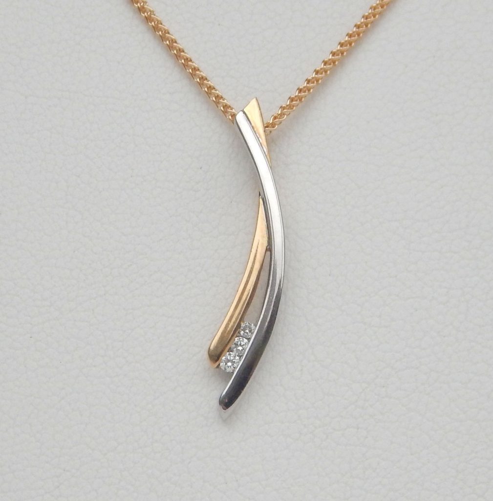 Two-Tone Gold Diamond Pendant | Kloiber Jewelers