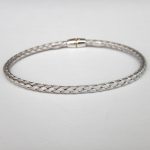 white gold braided bangle bracelet