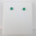 white gold emerald stud earrings