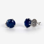 white gold large sapphire studs
