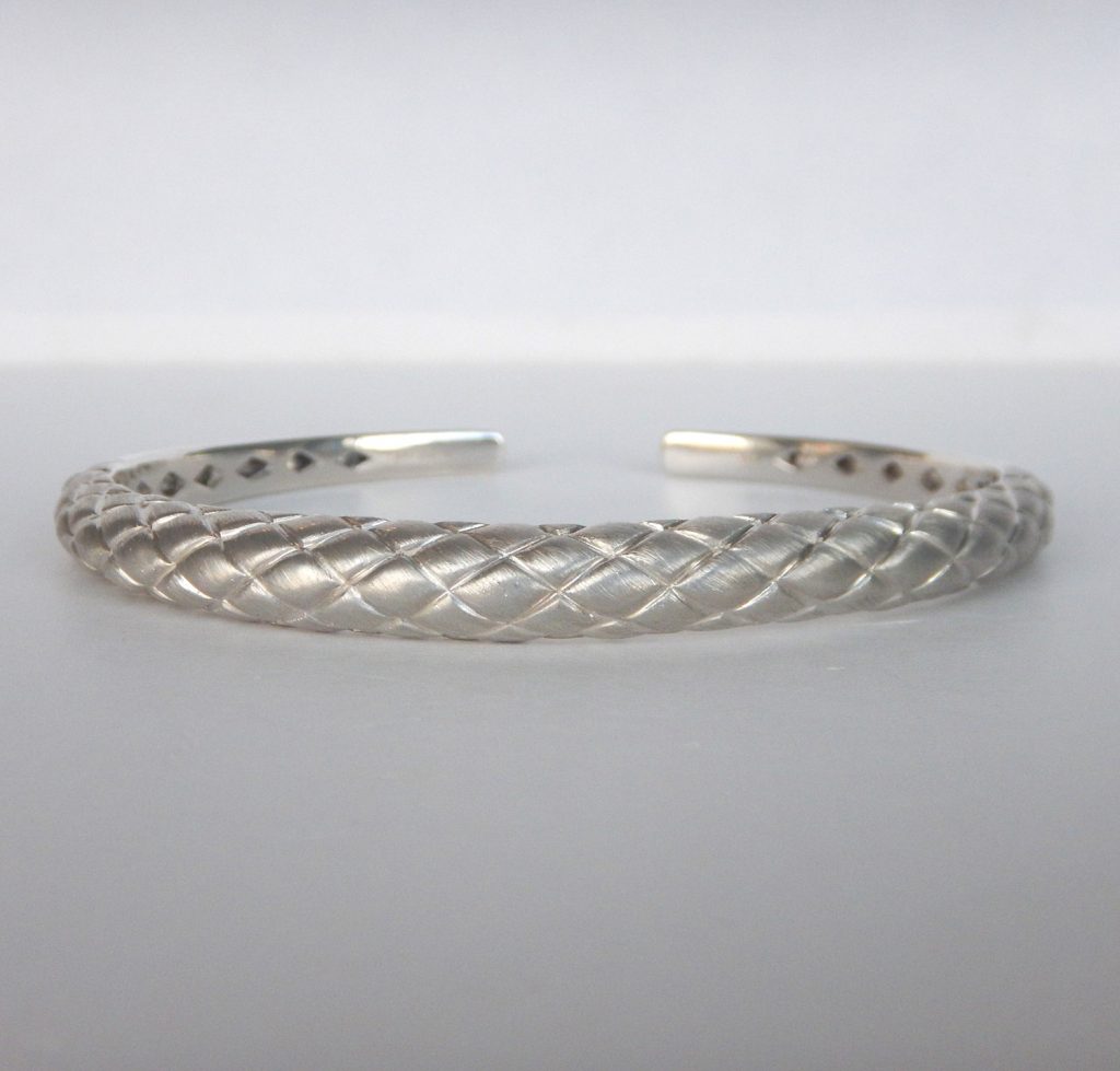 sterling silver textured cuff bracelet