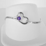 sterling silver amethyst heart bracelet