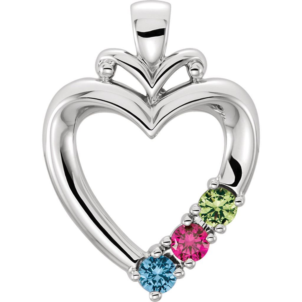birthstone heart pendant