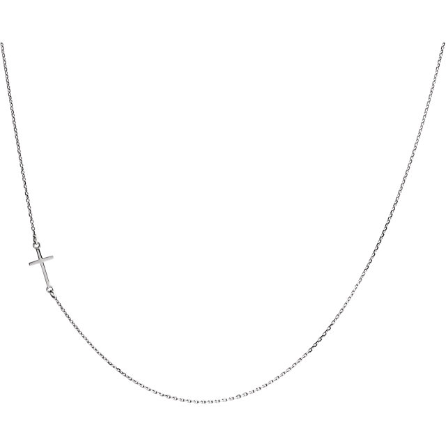 sterling silver sideways cross necklace