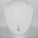 sterling silver pearl and diamond pendant