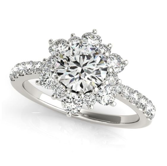 floral inspired diamond engagement ring