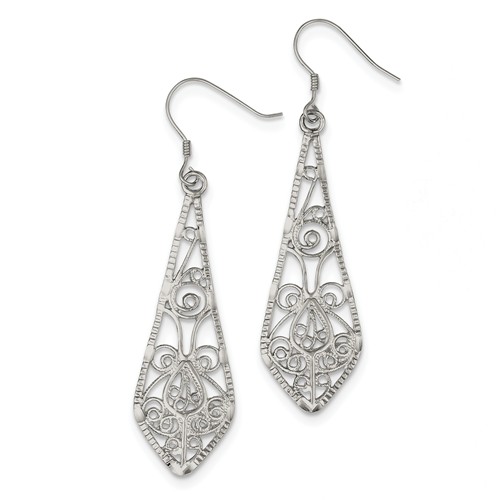 sterling silver filigree dangle earrings