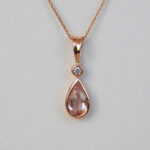 rose gold morganite and diamond pendant