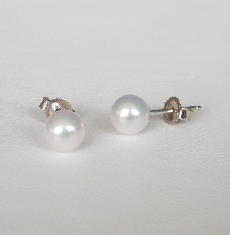 white gold pearl studs