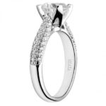 side view of diamond accented engagement ring