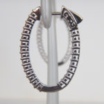 side view of diamond hoop earring