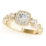 yellow gold antique style engagement ring